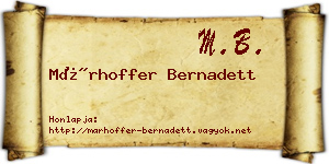 Márhoffer Bernadett névjegykártya