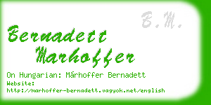 bernadett marhoffer business card